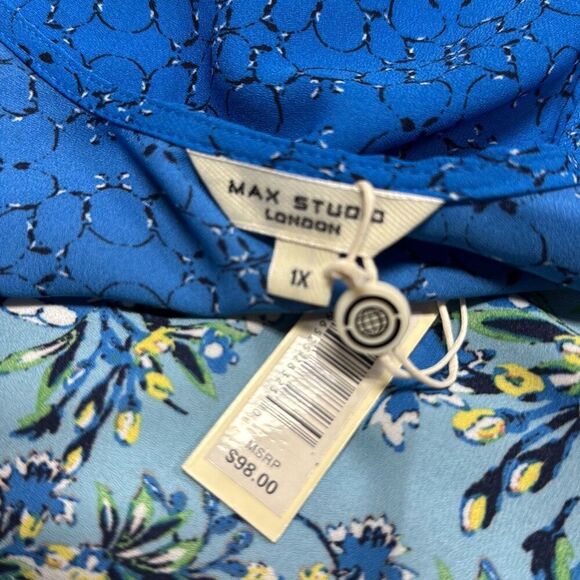 Max Studio London Women’s Blue Floral Kimono Size 1X NEW - Picture 5 of 7